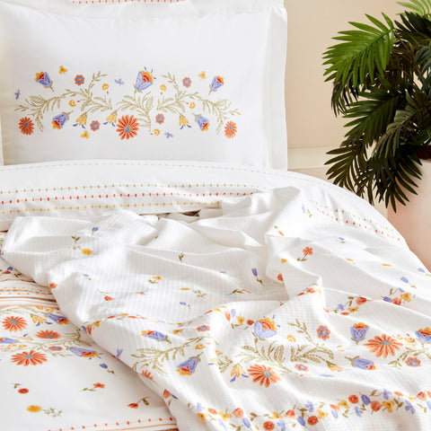 Karaca Home Clarice 100% Cotton Double Bed Duvet-Pike Set Multicolor
 