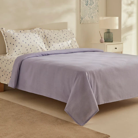 Karaca Home Joy Coastal %100 Pamuklu Çift Kişilik Yatak Örtüsü Seti - Mor