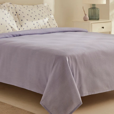 Karaca Home Joy Coastal %100 Pamuklu Çift Kişilik Yatak Örtüsü Seti - Mor