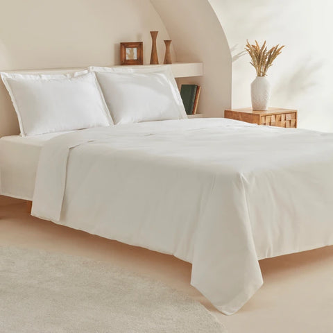 Karaca Home White Collection Lavin %100 Pamuk Çift Kişilik Nevresim Takımı Beyaz
 
