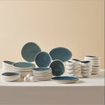 Karaca Earth Collection New Galactic Oscar Reactive Glaze 55-Piece Dinner Set for 12 People, Multi