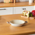 Karaca Swiss Crystal Almond Cream Handle Flat Pan 18 cm
 