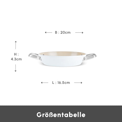 Karaca Swiss Crystal Almond Cream Saplı Düz Tava 20 cm