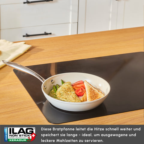 Karaca Swiss Crystal Almond Cream Stainless Steel Handle Pan 22 cm
 