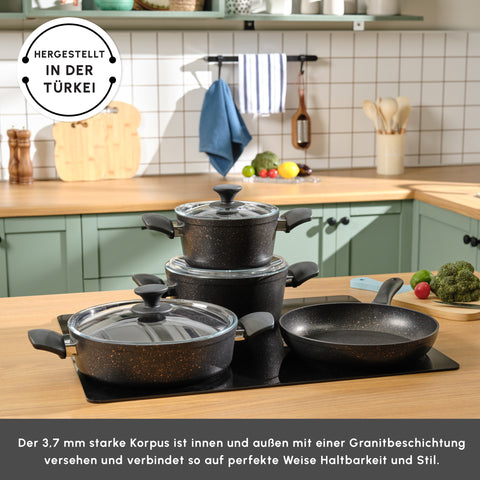 Karaca Biogranit Blackgold V1 7-teiliges Kochgeschirr-Set