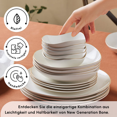 Stream Bone Middle Tafelservice für 12 Personen - Gold