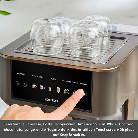Karaca MyCaffe Barista S10 Entegre Süt Hazneli, Otomatik Espresso, Latte ve Cappuccino Makinesi Walnut Brown