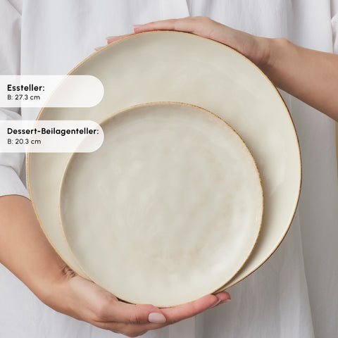 Karaca Earth Collection Aria 55-teiliges Tafelservice für 12 Personen Beige