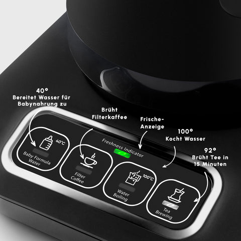 Karaca Caysever Robotea Pro 4 in 1 Talking Automatic Tea Maker Kettle and Filter Coffee Maker 2500W Chrome