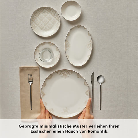Karaca Bone China Siena 20-teiliges Tafelservice für 6 Personen, Weiß