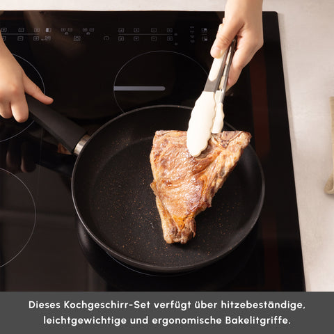 Karaca Biogranit Black Gold Induction Base 7 Piece Cookware Set