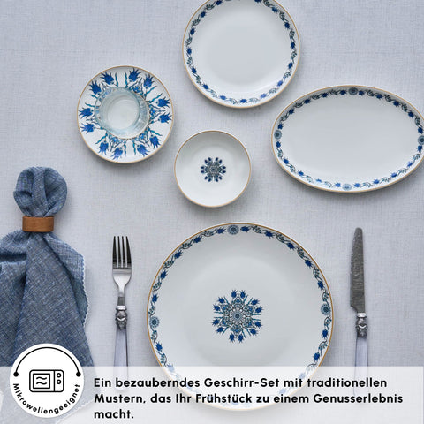 Karaca Bone China İznik 26-Piece Serveware Set for 6 People, Multi