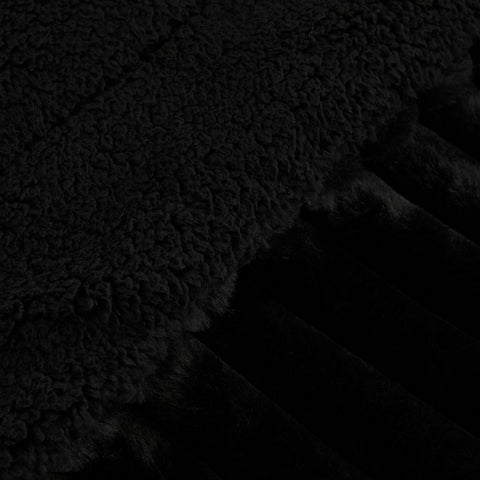 Karaca Stripe Sherpa Black Blanket 150x200