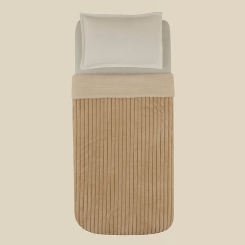 Karaca Stripe Sherpa Ekru Battaniye 150x200