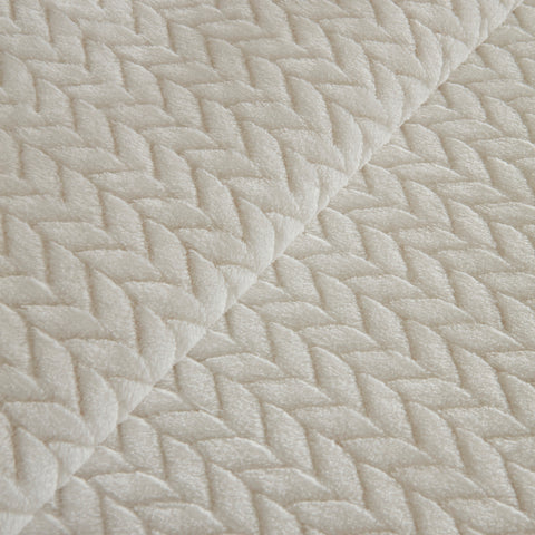 Karaca Leaves White Double Blanket 200x220