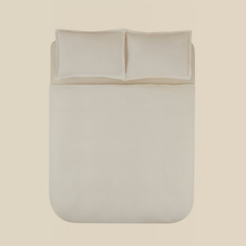 Karaca Leaves White Double Blanket 200x220