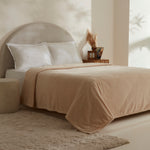 Karaca Leaves Ecru Double Blanket 200x220