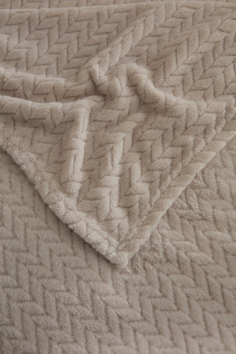 Karaca Leaves Gray Single Blanket 150x200