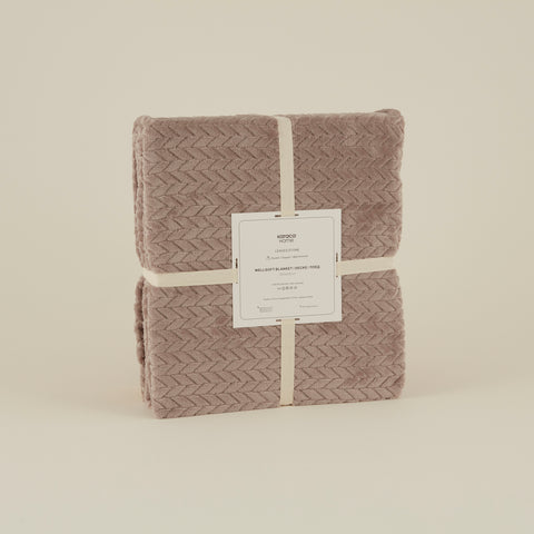 Karaca Leaves Stone Grey Double Blanket 200x220