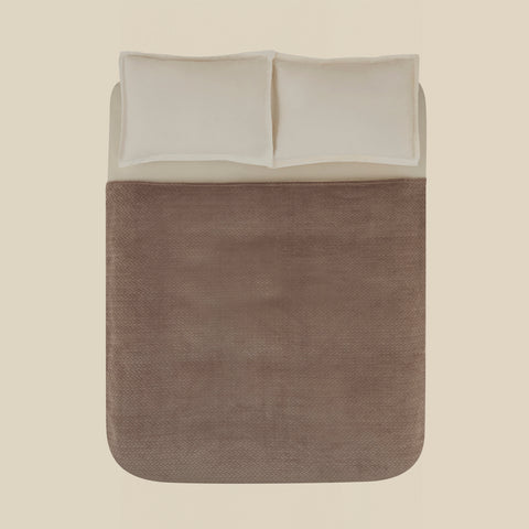 Karaca Leaves Stone Grey Double Blanket 200x220