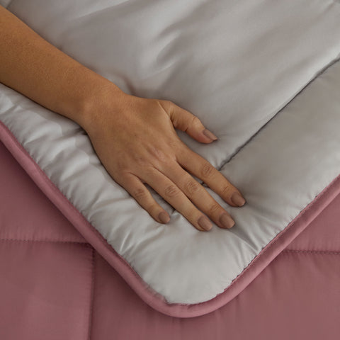Karaca Double Face Yorgan Pudra - Açık Gri 135X200