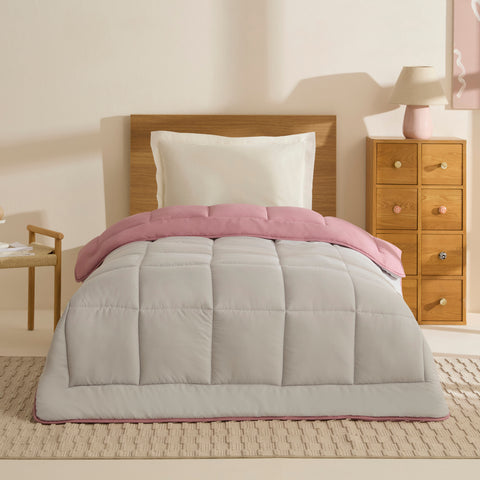Karaca Double Face Yorgan Pudra - Açık Gri 135X200
