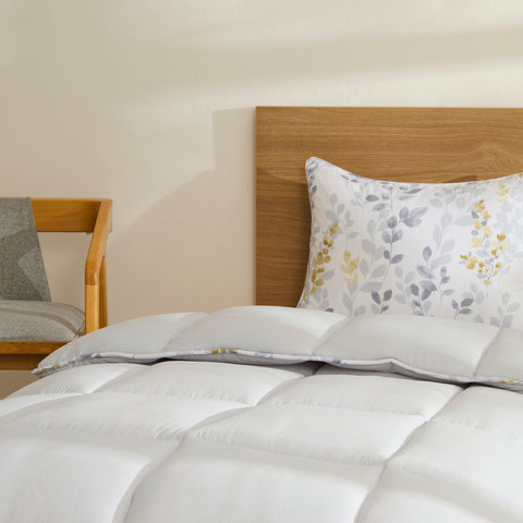 Karaca Leaf Gri Tek Comforter Seti 135x200+50x70