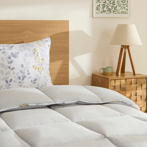 Karaca Leaf Gri Tek Comforter Seti 135x200+50x70