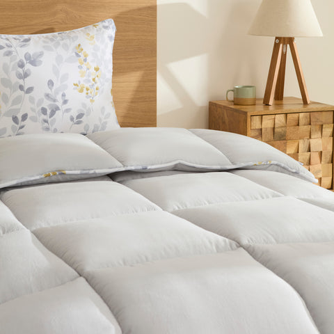 Karaca Leaf Gri Tek Comforter Seti 155x220+50x70