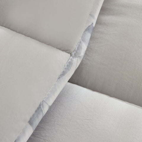 Karaca Leaf Gri Tek Comforter Seti 155x220+50x70