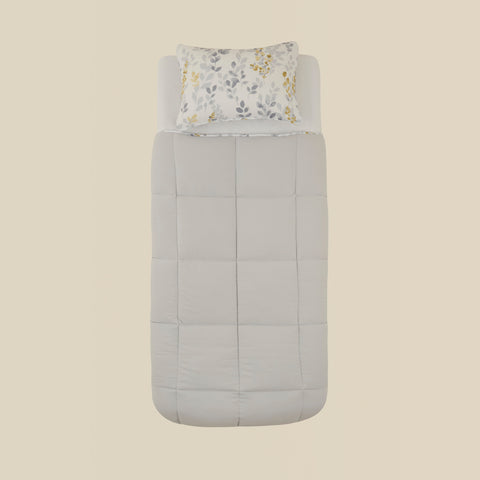 Karaca Leaf Gri Tek Comforter Seti 155x220+50x70