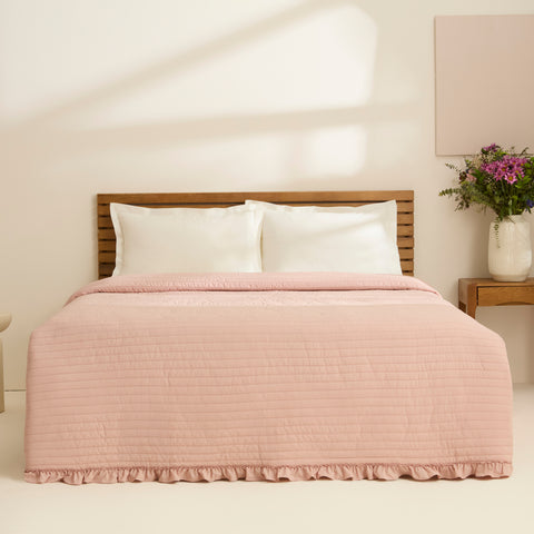  Karaca Freya Bedspread, Single, Powder Pink