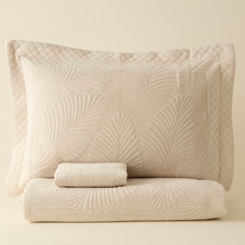 Karaca Lean Tagesdecke, Doppelbett, Ecru