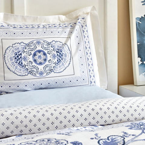 Karaca Amar Blue 100% Cotton Double Duvet Cover Set