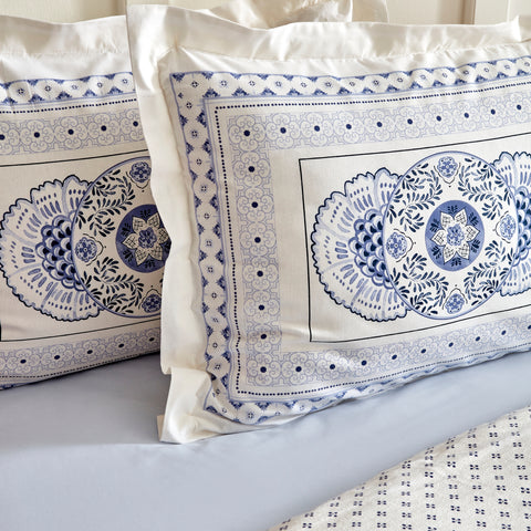 Karaca Amar Blue 100% Cotton Double Duvet Cover Set
