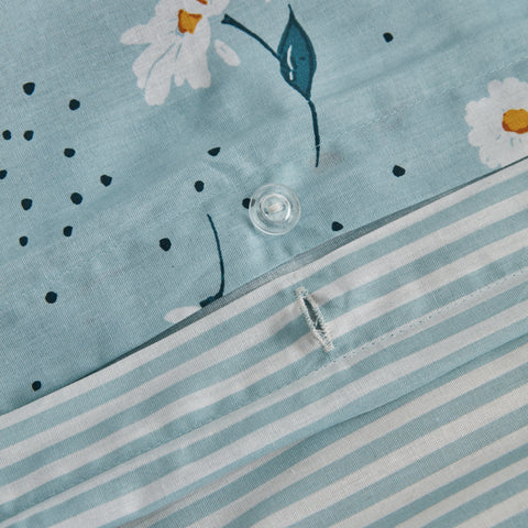 Karaca Home Daisy 100% Cotton Double Duvet Cover Set, Mint