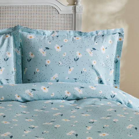 Karaca Daisy 100% Baumwolle Doppelbett Deckenbezug Set, Mint
