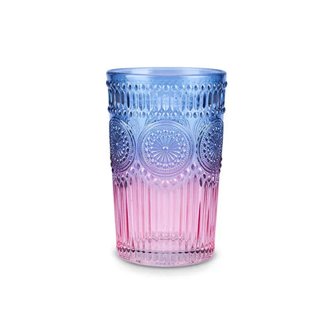 Karaca Sunflower Beverage Glass 332 ml, Blue Pink