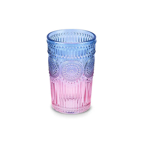 Karaca Sunflower Beverage Glass 332 ml, Blue Pink