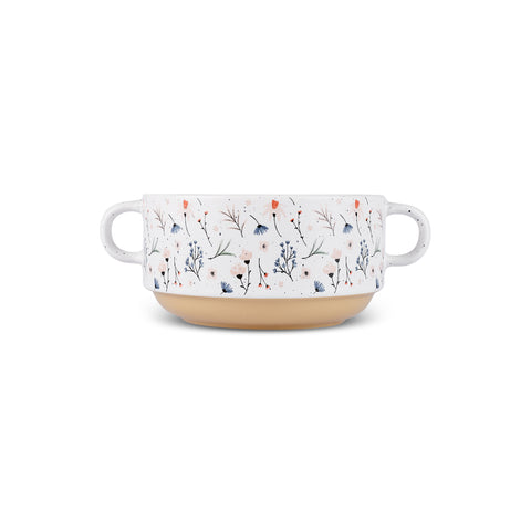 Karaca Monet Flower Soup Bowl Set, 3-Piece, 460 ml