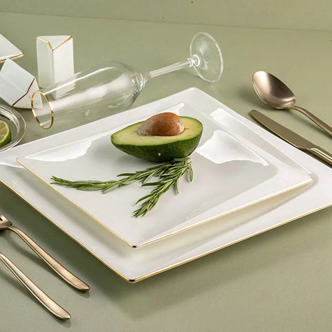 Jumbo Fold Gold 58-teiliges eckiges Tafelservice für 12 Personen