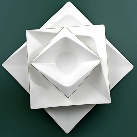 Jumbo Fold Gold 58-teiliges eckiges Tafelservice für 12 Personen