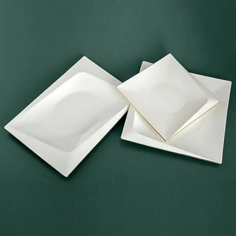 Jumbo Fold Gold 58-teiliges eckiges Tafelservice für 12 Personen
