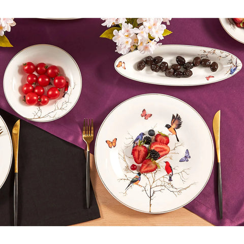 Karaca Fine Pearl Grace Black 26-teiliges Frühstücksset und Servierschalen