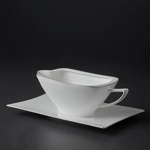 Jumbo Wind Platinum 64-Piece Square Dinner Set for 12 People