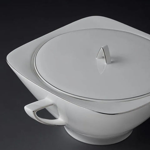 Jumbo Wind Platinum 64-Piece Square Dinner Set for 12 People
