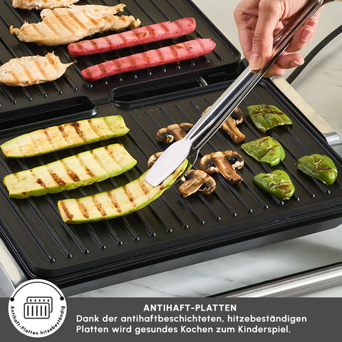 Karaca Inox Toastmate Grill 6 Slice Capacity Time Adjustable Cast Iron Plate Grill and Toaster 2000W
 