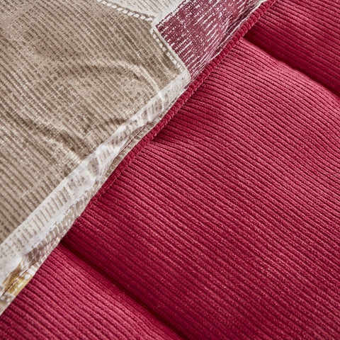 Karaca Home Lydia Double Stripe Comfort Set Burgundy