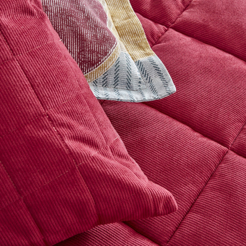 Karaca Home Lydia Double Stripe Comfort Set Burgundy