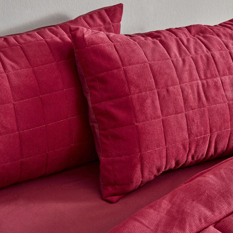 Karaca Home Lydia Double Stripe Comfort Set Burgundy